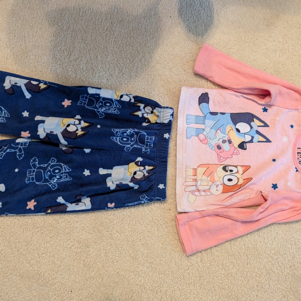 Bluey & bingo tv show fleece stars pajama set 2T kids girls